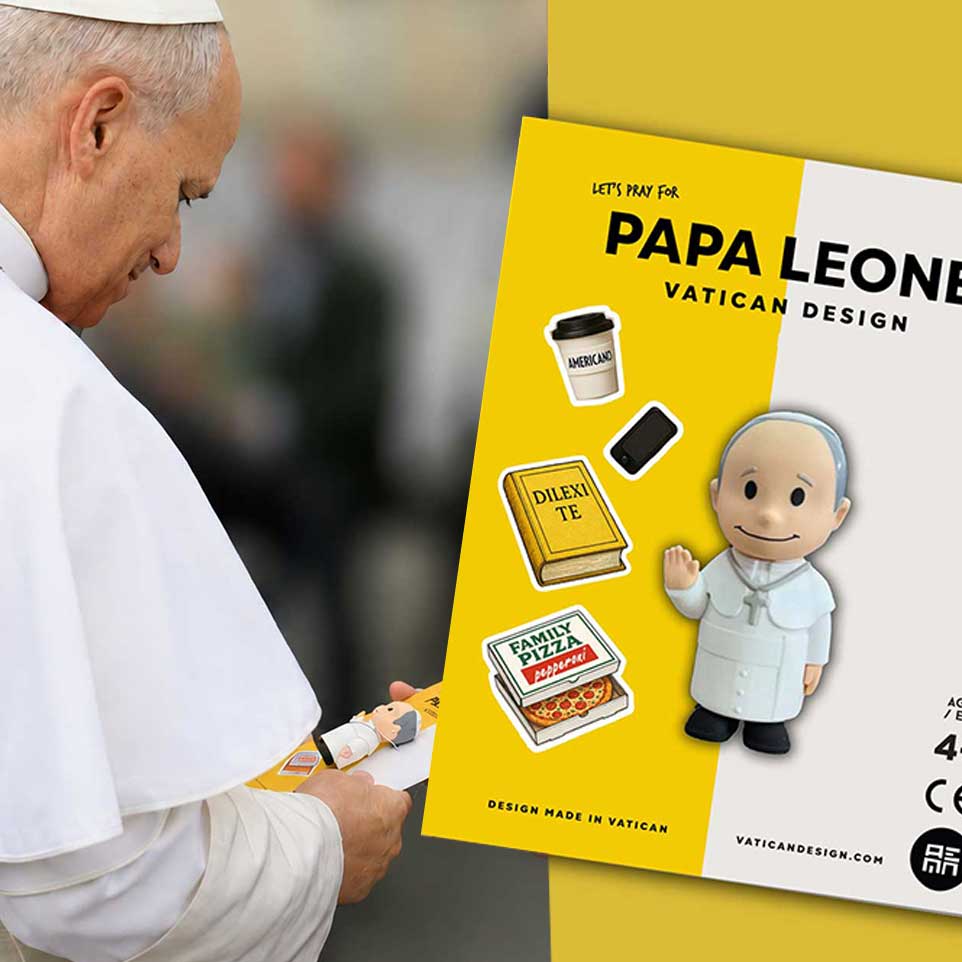 Papa Leone figurine at the meeting with Holy Father Pope Leo XIV