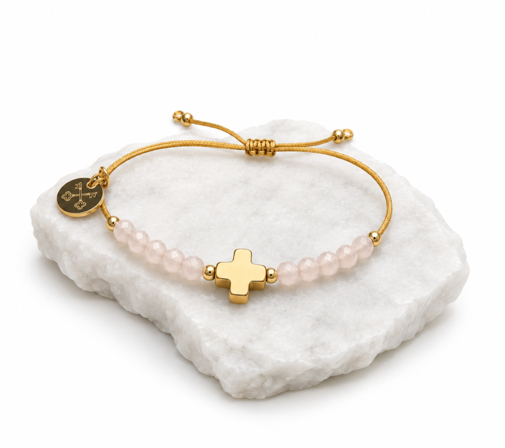 wrist rosary from the vatican marble stone with pope leo blessing
